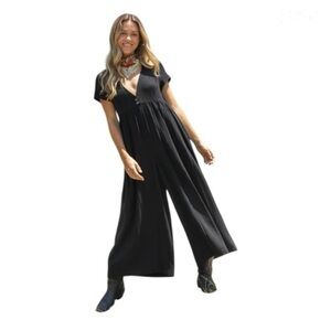 NATURAL LIFE Black Wide-Leg Jumpsuit